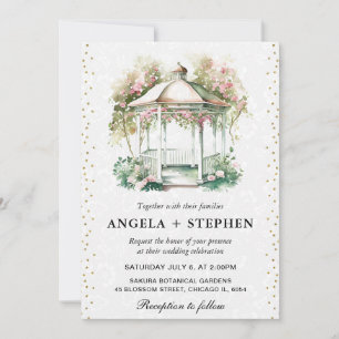 Invitación Watercolor Spring Garden Gazebo Boda