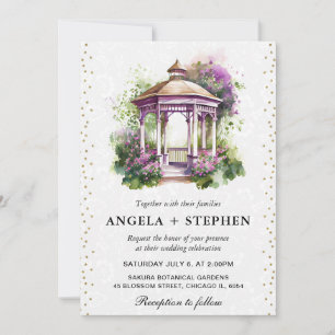 Invitación Watercolor Spring Garden Gazebo Boda