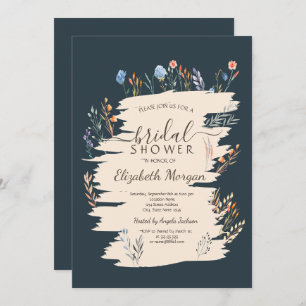 Invitación Watercolor Spring Wildflower Meadow Brilla Ducha