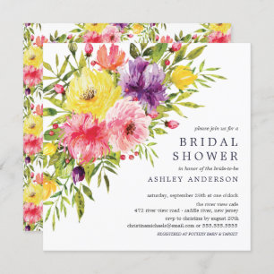 Invitación Watercolor Springtime Floral Bridal Shower Invita
