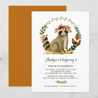 Watercolor Squirrel Wreath Otoño Niños Cumpleaños