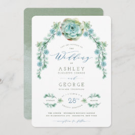Invitación Watercolor Succulents Garden Spring Wedding Invite