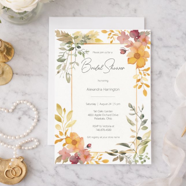 Invitación Watercolor Summer Floral Bridal Shower  (Subido por el creador)