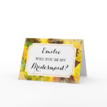 Watercolor Sunflower Boda Bridesmaid