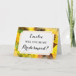 Invitación Watercolor Sunflower Boda Bridesmaid