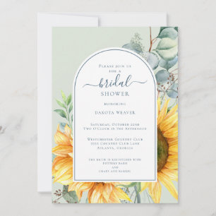 Invitación Watercolor Sunflower Eucalyptus Bridal Shower Invi