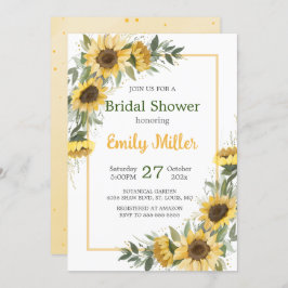 Invitación Watercolor Sunflower Greenery Bridal Shower