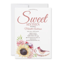 Watercolor Sunflower Sweet Dieciséis