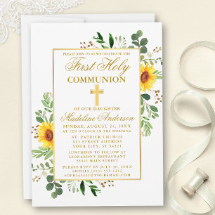 Invitación Watercolor Sunflowers Greeneration First Community
