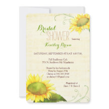 Watercolor Sunflowers Swirly Bridal Shower