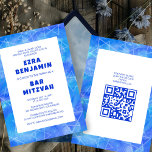 Invitación Watercolor Swirls Personalizado QR CODE Bar Bat Mi<br><div class="desc">¡Tarjeta perfecta para anunciar una mitzvah de murciélago, el bar mitzvah u otra celebración judía! La mano hizo arte para ti. ¡TODO PERSONALIZABLE! Haga clic en "Personalizar" para editar el texto y añadir su propio vínculo al código QR al reverso. Haga clic en "editar usando la herramienta de diseño" para...</div>