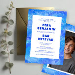 Invitación Watercolor SwirStar Personalizado PHOTO Bar Bat Mi<br><div class="desc">¡Tarjeta perfecta para anunciar una mitzvah de murciélago, el bar mitzvah u otra celebración judía! La mano hizo arte para ti. ¡TODO PERSONALIZABLE! Haga clic en "Personalizar" para editar el texto y añadir su propia foto al fondo. Haga clic en "editar usando la herramienta de diseño" para ajustar los tipos...</div>