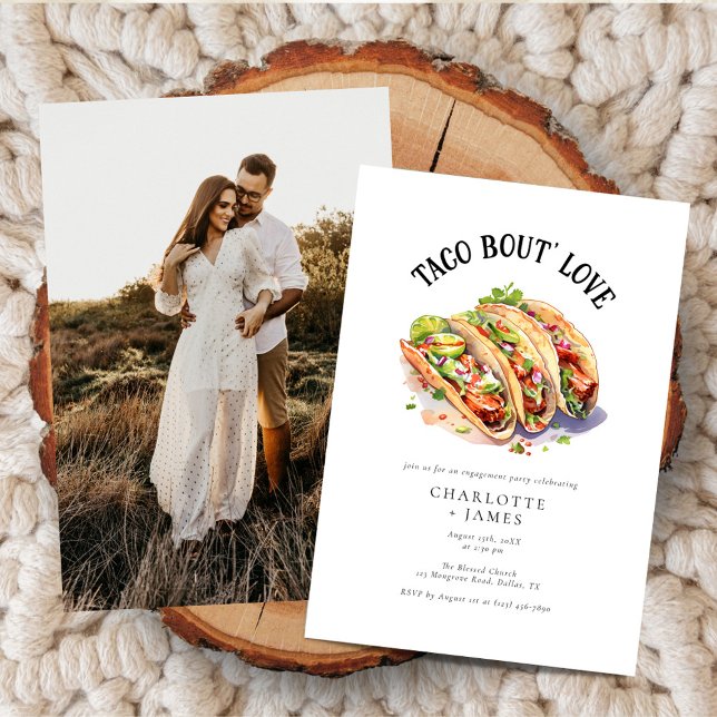 Invitación Watercolor Taco Bout Love Engagement Party (Subido por el creador)