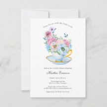 Watercolor Tea Fiesta Bridal Ducha invitada
