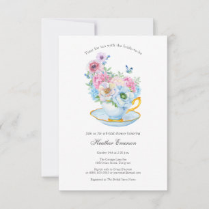 Invitación Watercolor Tea Fiesta Bridal Ducha invitada