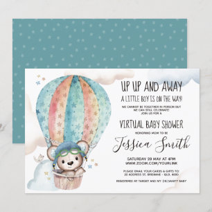 Invitación Watercolor Teddy Bear   Baby Shower virtual