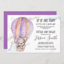 Watercolor Teddy Bear | Baby Shower virtual