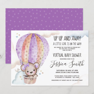 Invitación Watercolor Teddy Bear   Baby Shower virtual