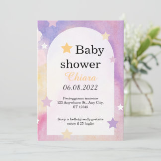 Invitación Watercolor Teddy Bear Hot Air Balloon Baby Shower