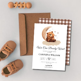 Invitación Watercolor Teddy oso ducha de bebé neutra de géner