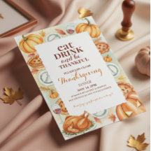 Watercolor Thanksgiving Feast Invitation