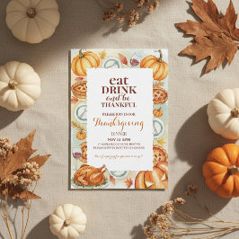 Invitación Watercolor Thanksgiving Feast Invitation