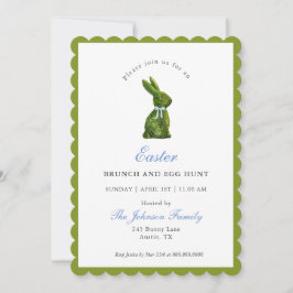 Invitación Watercolor Topiary Bunny Easter Brunch