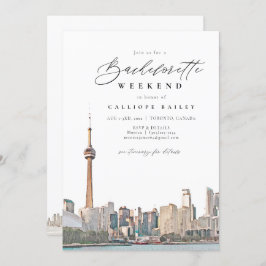 Invitación Watercolor Toronto Bachelorette Itinerario y
