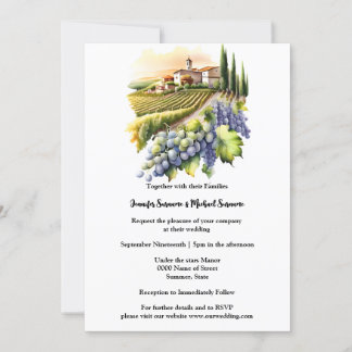 Invitación Watercolor Toscana Villa Toscana paisaje de bodega