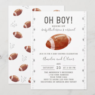 Invitación Watercolor touchdowns american baby showe