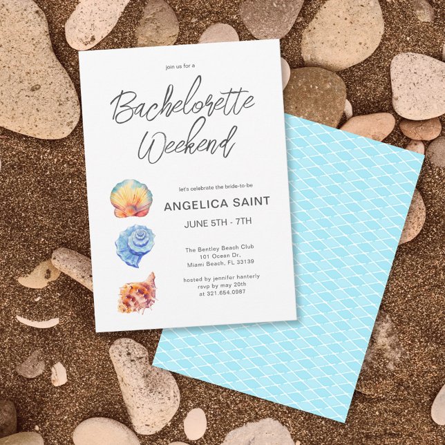 Invitación Watercolor Tropical Beach Bachelorette (Subido por el creador)