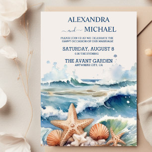 Invitación Watercolor Tropical Beach Wedding