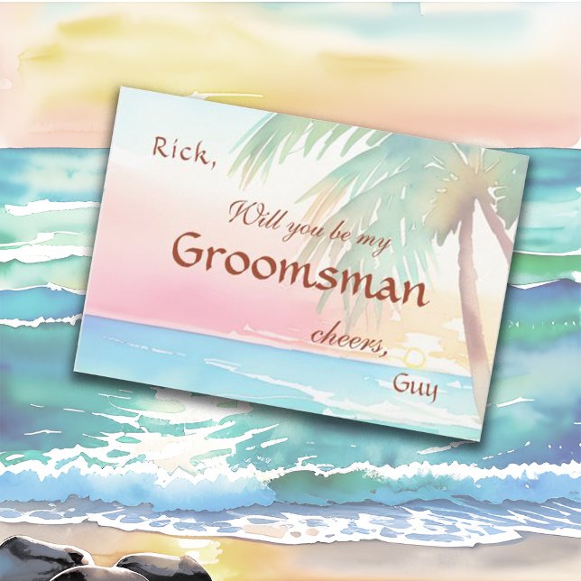 Invitación Watercolor Tropical Beach Wedding (Subido por el creador)