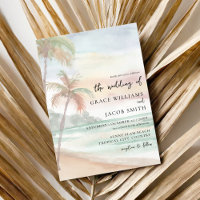 Watercolor Tropical Beach Wedding