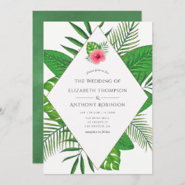 Invitación Watercolor Tropical Beach Wedding