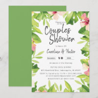 Watercolor Tropical Ducha De Parejas Florales