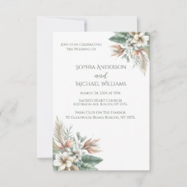 Invitación Watercolor Tropical Elegance-Boda