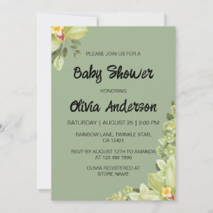 Invitación Watercolor Tropical Flower Girl Baby Shower