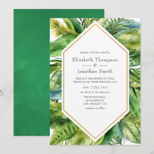 Invitación Watercolor Tropical Summer Beach Wedding