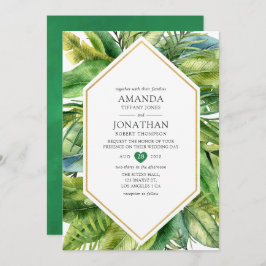 Invitación Watercolor Tropical Summer Beach Wedding