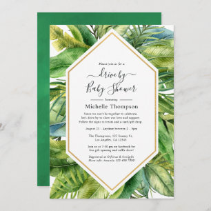 Invitación Watercolor Tropical Summer Drive By Shower