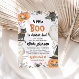 Invitación Watercolor Un Pequeño Boo Halloween Baby Shower