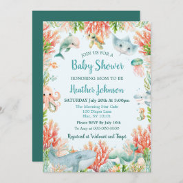 Invitación Watercolor Under the Sea Baby Shower