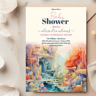 Invitación Watercolor Under the Sea Baby Shower