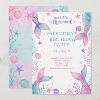 Invitación Watercolor Under The Sea Party Invite