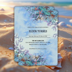 Invitación Watercolor Under the Sea Wonder Baby Shower
