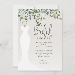 Invitación Watercolor Verdor Botánico Ducha Bridal