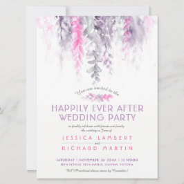 Invitación Watercolor vincula añil después de la fiesta de bo