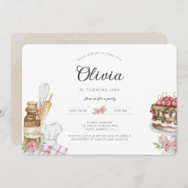 Invitación Watercolor Vintage Boho Baking Birday Party