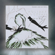 Watercolor Vogue Fashion Holiday Cocktail Fiesta